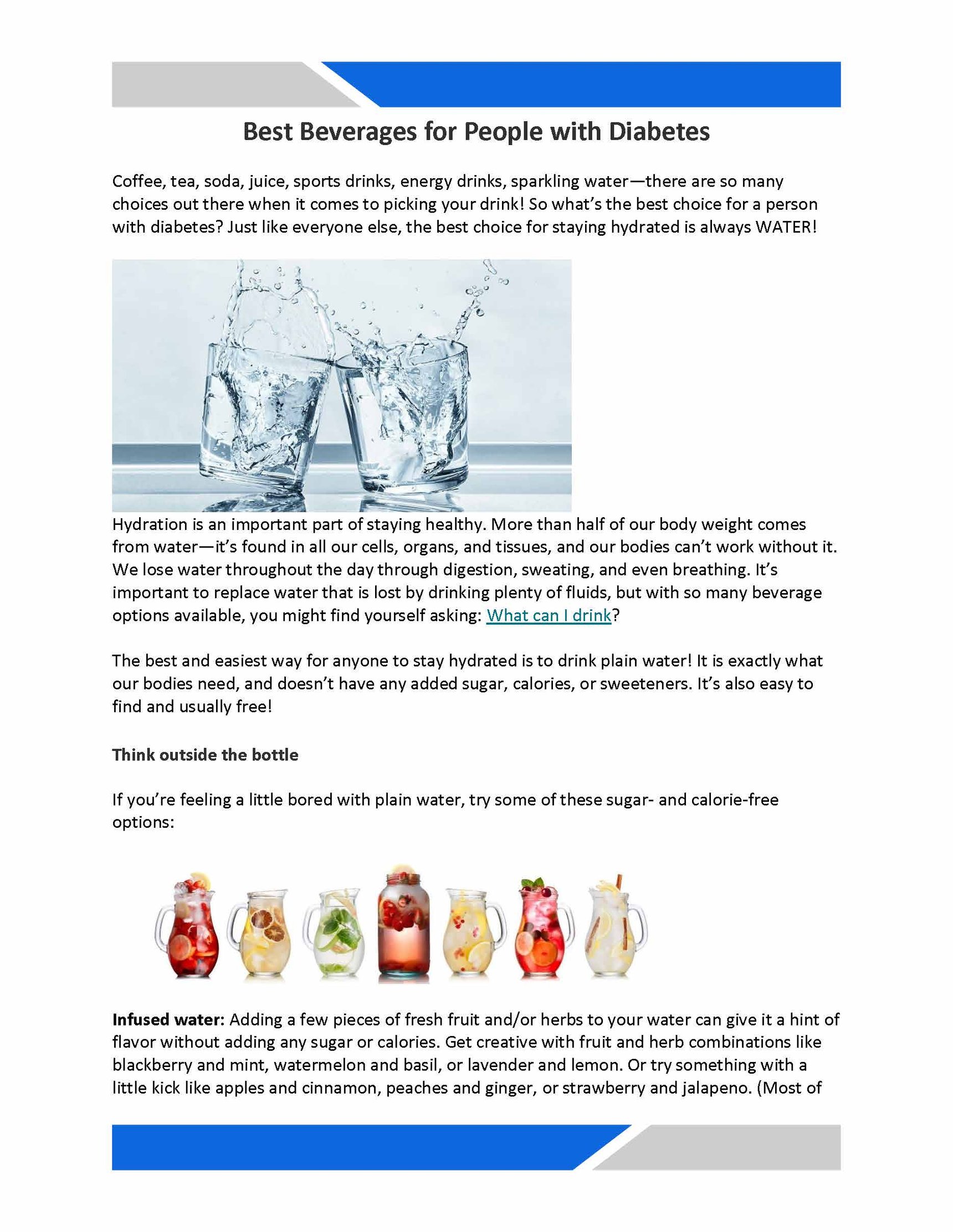 Best Beverages for People with Diabetes